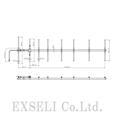 260MHz帯 広帯域8素子八木型アンテナ