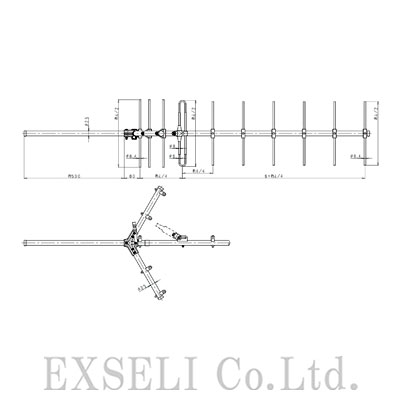 400MHz帯スクリーン付8素子八木型アンテナ