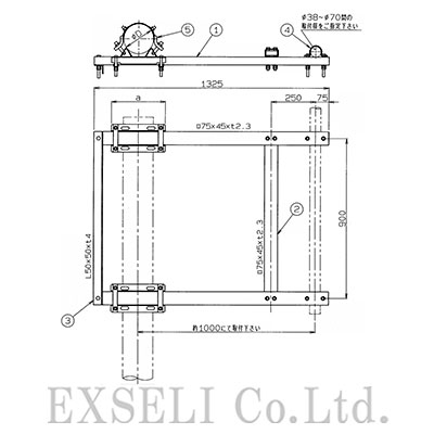 F型アンテナ取付金具(マスト径範囲φ150～φ190)